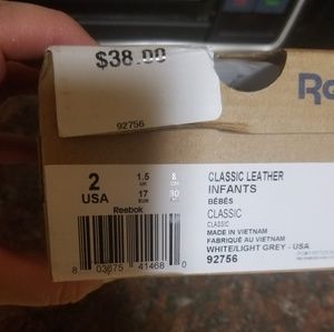 Reebok Classic leather size 2 (infant) boy or girl